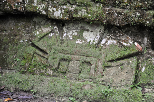 Another rare Tikal stone carving - this one on the small moss covered temple in the previous photo