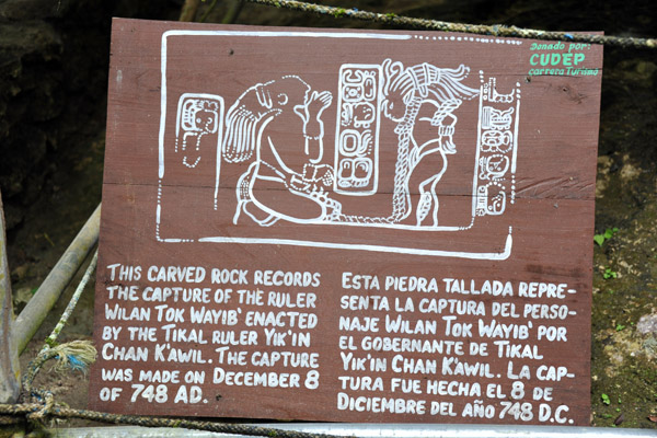 This Carved Rock Records the Capture of the Ruler Wilan Tok Wayib by the Tikal Ruler Yik'in Chan K'awil