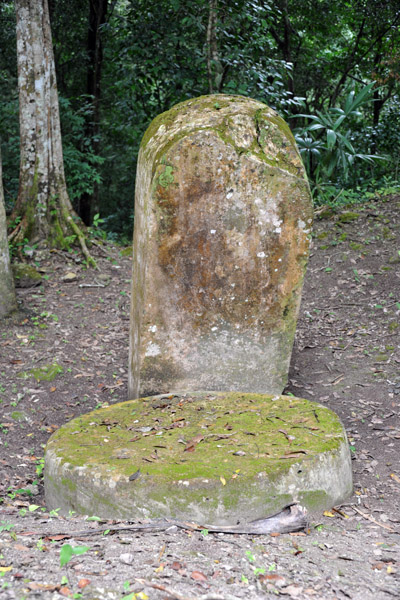 An altar and stele, Complex O, North Tikal