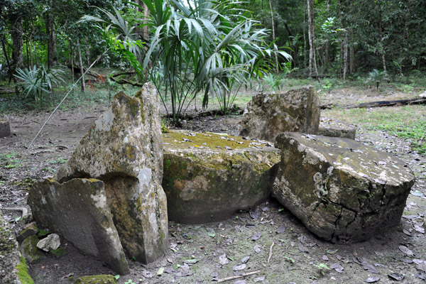 Broken altars and fallen stele, North Tikal