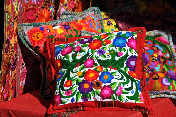 Embroidered pillow coveres, Chichcastenango Market