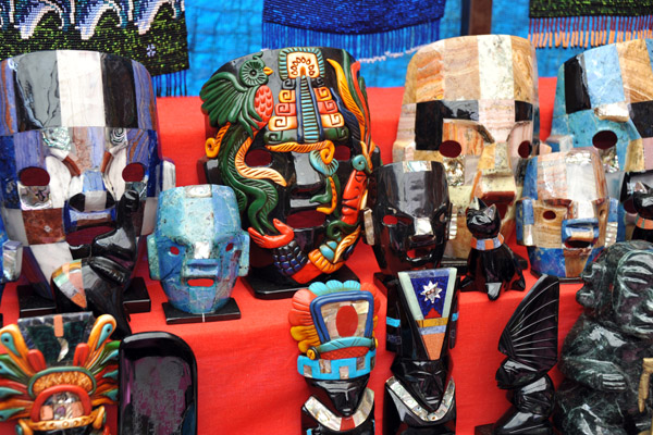 Colorful stone carvings  and sculptures - Chichcastenango Market