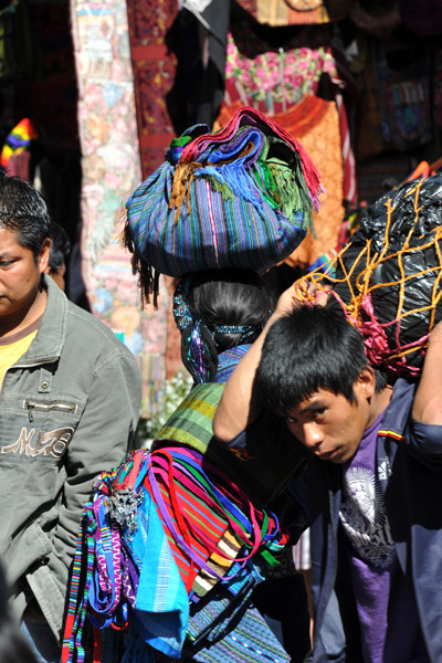 Carrying a load, Market day, Chichicastenango