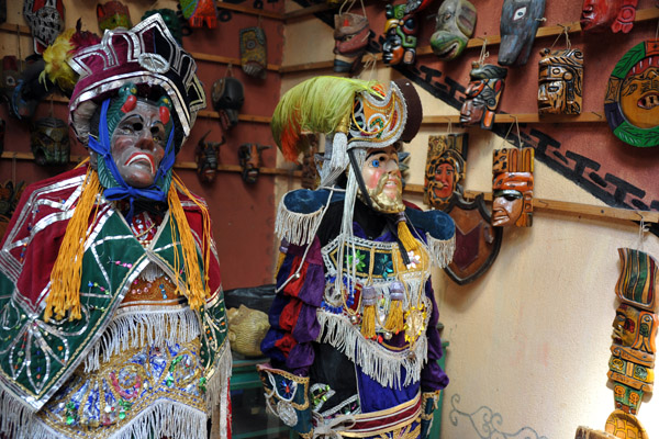 Mask workshop southwest of the plaza, Chichicastenango