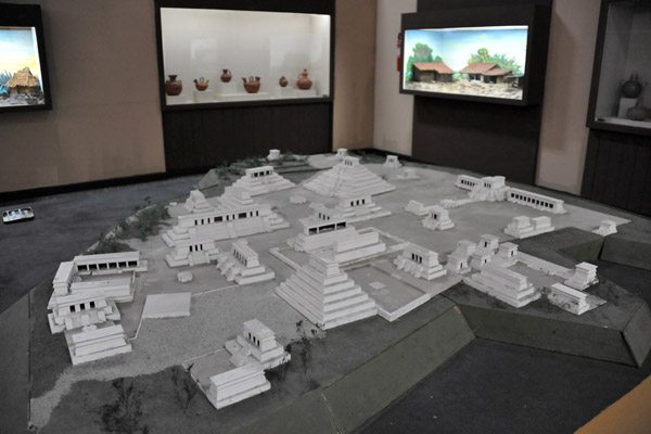 Model of the archaeological site of Zaculeu, Guatemala