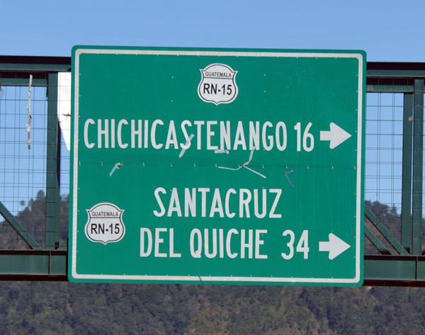 Junction off the Pan-American Highway for Chichicastenango at Los Encuentros 