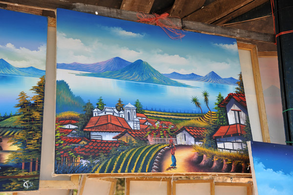 Tourist painting of Lake Atitlan