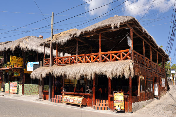The row of bars and restaurants a block inland from the lakeshore, Panajachel