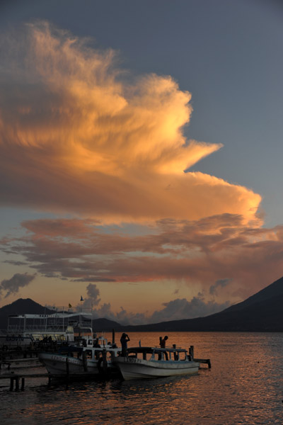 Evening clouds over Lago de Atitlán