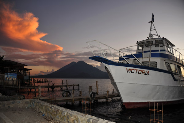 The large tourist boat Victoria, Lago de Atitlán