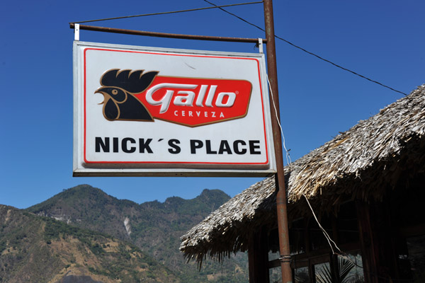 Nick's Place serving Guatemala's most popular beer, Gallo