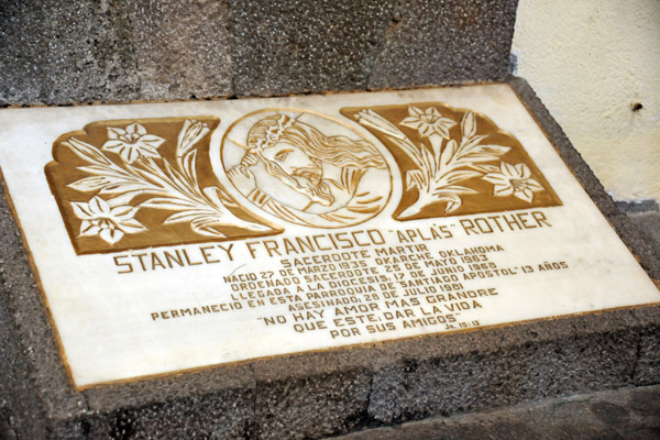 Memorial to Stanley Francisco Rother, an American priest killed in 1981