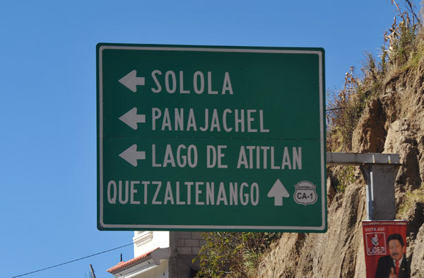 The turn off the Panamericana for Panajachel and Sololá