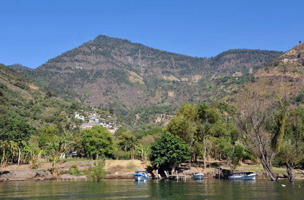 The village of Tzununa on the hillside above Lake Atitlan