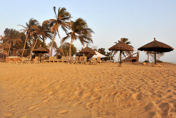 Beach of the former Club Med Dakar - the hotel, now called Hotel des Almadies, looks like an absolute disaster