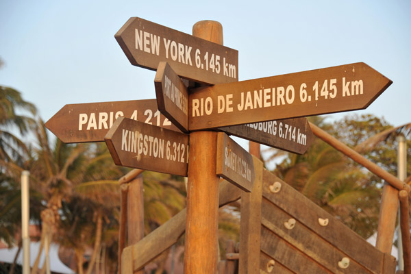 Distances from Dakar at Hotel Des Almadies