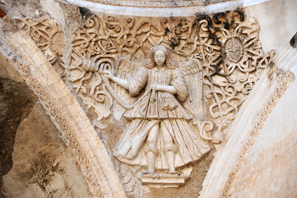 Pendentive of the Cathedral of Santiago with a high relief carving of an angel