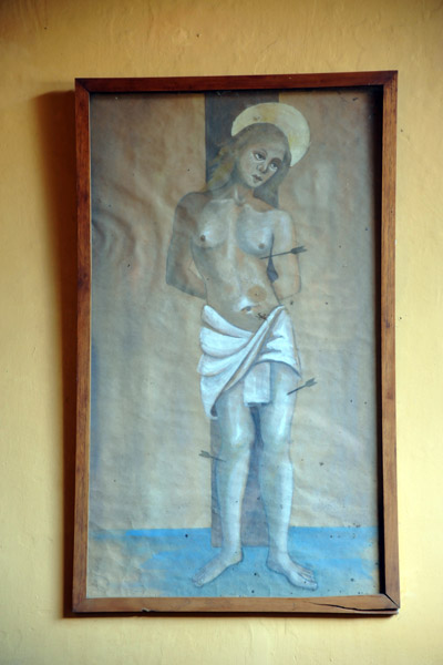 A painting of St. Sebastian at Caf La Escudilla