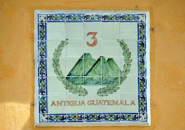 Tile house number, Antigua Guatemala