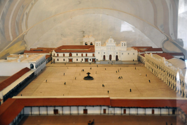 Model of the Plaza Mayor (Parque Central) of Antigua as the colonial capital, Ciudad de Santiago de los Caballeros