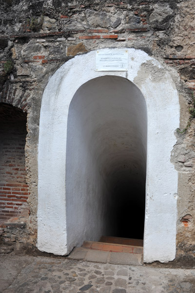 Entryway to stairs which lead down to a chamber beneath the Capuchins unique circular dormatory