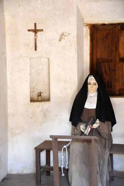 One of the cells restored as it may have appeared when the nuns were present