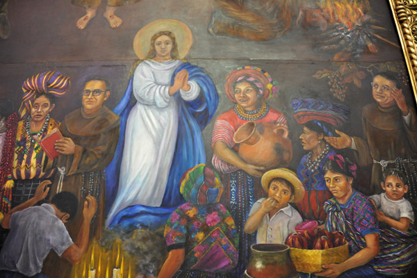 A modern mural, Iglesia de San Francisco, Antigua Guatemala