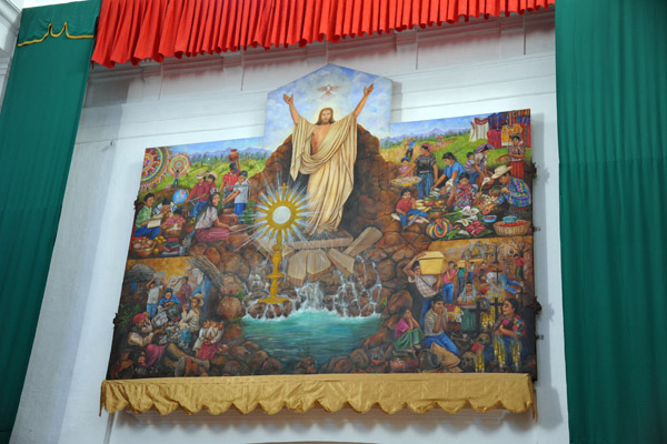 Another large modern mural, Iglesia de San Francisco, Antigua Guatemala