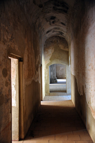 Passageway of with entries for the confessionals on the east side of the church