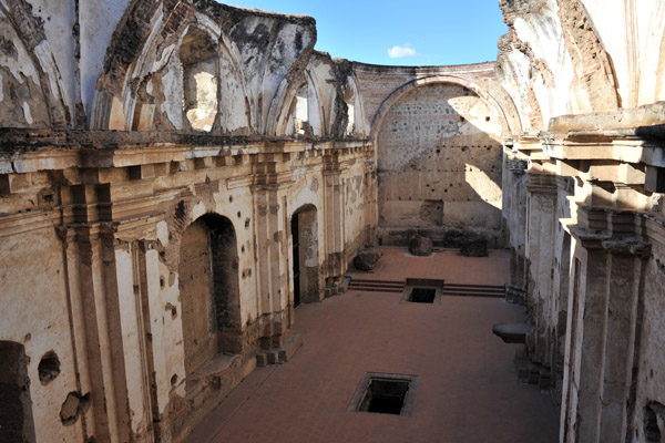 View of the ruined Church of Santa Clara from the nun's choir loft