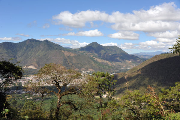View of the valley and mountains to the north of Antigua Guatemala