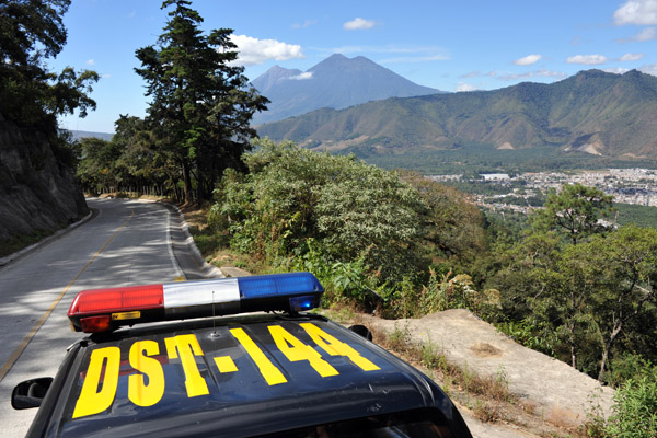 From the back of a Guatemalan police truck (DST-144), Antigua Guatemala