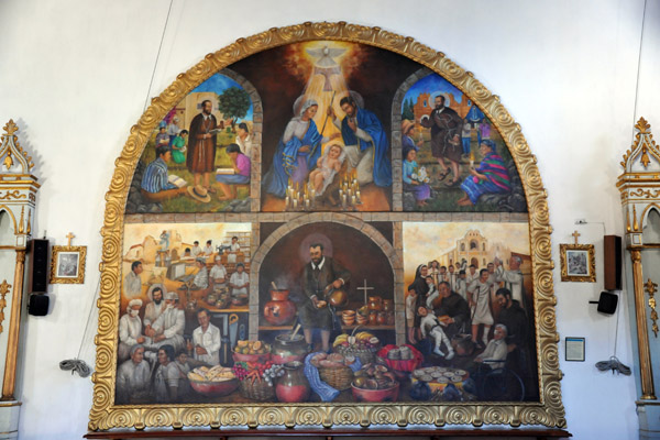 Modern mural including San Pedro's role as a hospital