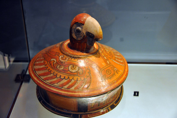 Bowl with Parrot Lid, Guatemalan Lowlands, Classic Period, 300-900 AD