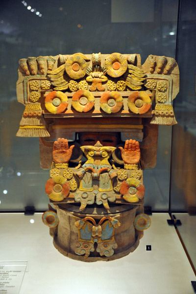 Teotihuacan-style incense burner with butterflies, South Coast, Late Classic, 600-900 AD