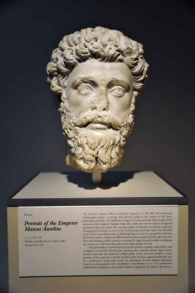 Portrait of the Emperor Marcus Aurelius, Roman, ca 210-225 AD