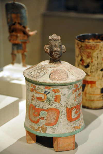 Tripod Vessel with Lid, Maya, early Classic Period, ca 400-500 AD Guatemala