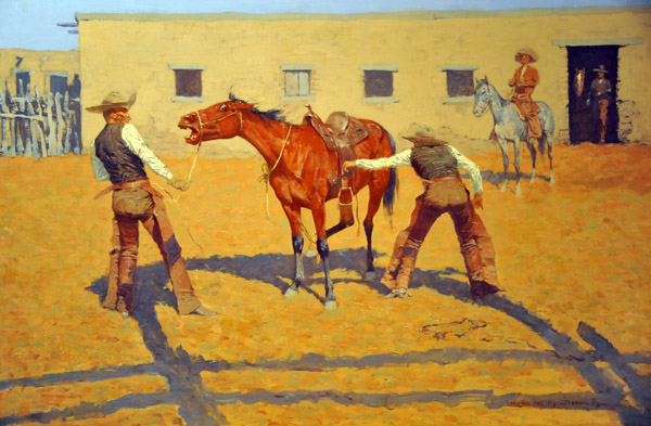 His First Lesson, Frederic Remington, 1903