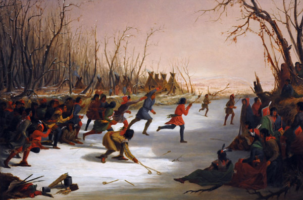 Ballplay of the Dakota on the St. Peter's River in Winter, Seth Eastman, 1848