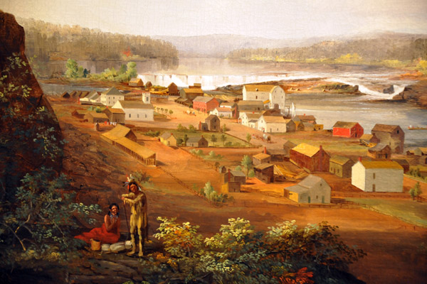 Oregon City on the Willamette River, John Mix Stanley, ca 1850