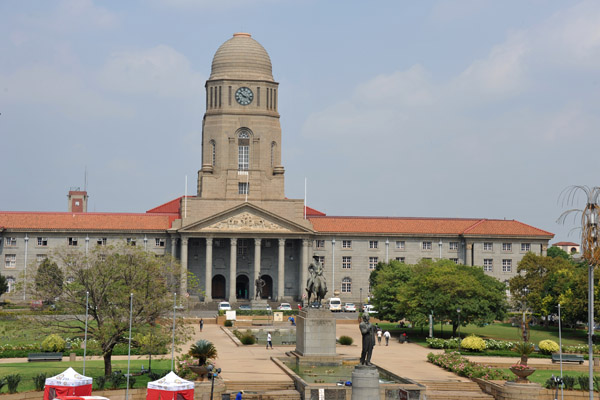 Pretoria City Hall and Pretorius Square from the South African Museum of Natural History