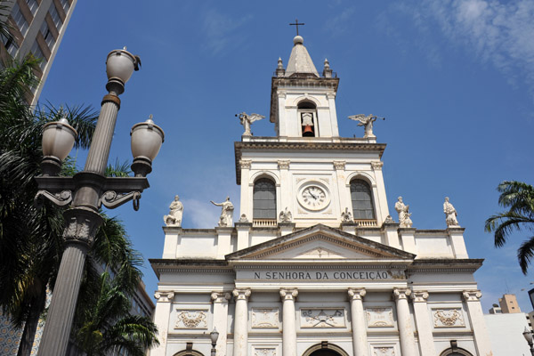 The eastward facing main façade of Campinas Cathedral