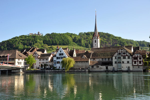 View across the Rhein to the old city of Stein am Rhein