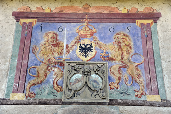 Coat-of-Arms supported by a pair of lions dated 1665, Kloster St. Georgen