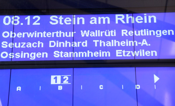 Train from Zrich Airport to Stein am Rhein