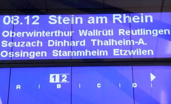 Train from Zürich Airport to Stein am Rhein