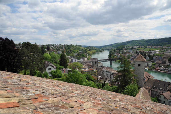 View of the Rhine looking upriver from the Munot, Schaffhausen 
