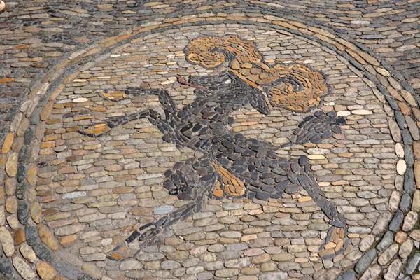 Pavement mosaic of the Schaffhaseuner Bock, Rheinfall