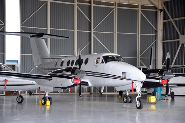 King Air in the Foster Aero hangar at Lanseria