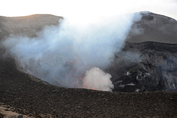 Eruptions were occurring at two distinct parts of the crater
